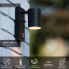 Lucide ARNE-LED IR - Spot mural / Applique mural Intérieur/Extérieur - Ø 6,3 cm - LED - GU10 (MR16) - H 16,3 cm - Noir