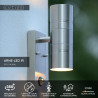 Lucide ARNE-LED IR - Spot mural / Applique mural Intérieur/Extérieur - Ø 6,3 cm - LED - GU10 (MR16) - H 22,5 cm - Chrome Dépoli