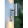 Lucide ARNE-LED IR - Spot mural / Applique mural Intérieur/Extérieur - Ø 6,3 cm - LED - GU10 (MR16) - H 22,5 cm - Chrome Dépoli
