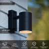 Lucide ARNE-LED - Spot mural / Applique mural Intérieur/Extérieur - Ø 6,3 cm - LED - GU10 (MR16) - 1x5W 2700K - IP44 - Noir