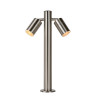 Lucide ARNE-LED - Borne extérieur - Ø 6,3 cm - LED - GU10 (MR16) - 2x5W 2700K - IP44 - Chrome Dépoli