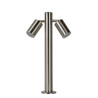 Lucide ARNE-LED - Borne extérieur - Ø 6,3 cm - LED - GU10 (MR16) - 2x5W 2700K - IP44 - Chrome Dépoli