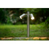 Lucide ARNE-LED - Borne extérieur - Ø 6,3 cm - LED - GU10 (MR16) - 2x5W 2700K - IP44 - Chrome Dépoli