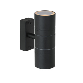 Lucide ARNE-LED - Spot mural / Applique mural Intérieur/Extérieur - Ø 6,3 cm - LED - GU10 (MR16) - 2x5W 2700K - IP44 - Noir