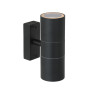 Lucide ARNE-LED - Spot mural / Applique mural Intérieur/Extérieur - Ø 6,3 cm - LED - GU10 (MR16) - 2x5W 2700K - IP44 - Noir