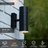 Lucide ARNE-LED - Spot mural / Applique mural Intérieur/Extérieur - Ø 6,3 cm - LED - GU10 (MR16) - 2x5W 2700K - IP44 - Noir