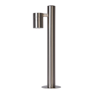 Lucide ARNE-LED - Borne extérieur - Ø 6,3 cm - LED - GU10 (MR16) - 1x5W 2700K - IP44 - Chrome Dépoli
