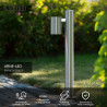 Lucide ARNE-LED - Borne extérieur - Ø 6,3 cm - LED - GU10 (MR16) - 1x5W 2700K - IP44 - Chrome Dépoli