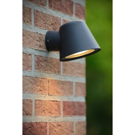 Lucide DINGO-LED - Applique murale Intérieur/Extérieur - LED Dim. - GU10 (MR16) - 1x5W 3000K - IP44 - Anthracite