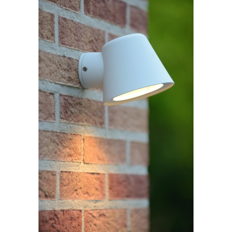 Lucide DINGO-LED - Applique murale Intérieur/Extérieur - LED Dim. - GU10 (MR16) - 1x5W 3000K - IP44 - Blanc