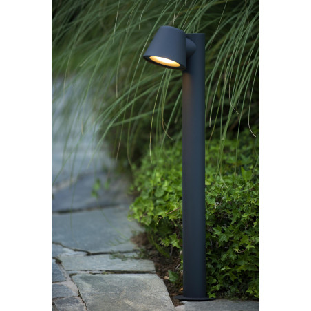 Lucide DINGO-LED - Borne extérieur - LED Dim. - GU10 (MR16) - 1x5W 3000K - IP44 - Anthracite