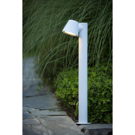 Lucide DINGO-LED - Borne extérieur - LED Dim. - GU10 (MR16) - 1x5W 3000K - IP44 - Blanc