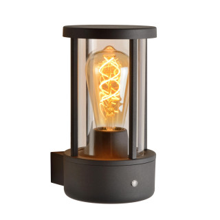 Lucide LORI - Applique murale Intérieur/Extérieur - Ø 12 cm - 1xE27 - IP44 - Détecteur Jour/Nuit - Anthracite