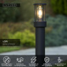 Lucide LORI - Borne extérieur - 1xE27 - IP44 - Détecteur Jour/Nuit - Anthracite