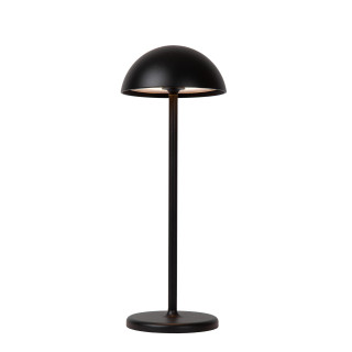 Lucide JOY - Lampe de table Rechargeable Intérieur/Extérieur - Batterie/Piles - Ø 12 cm - LED Dim. - 1x1,5W 3000K - IP54 - Noir