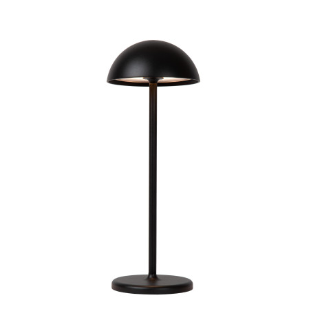 Lucide JOY - Lampe de table Rechargeable Intérieur/Extérieur - Batterie/Piles - Ø 12 cm - LED Dim. - 1x1,5W 3000K - IP54 - Noir