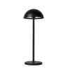 Lucide JOY - Lampe de table Rechargeable Intérieur/Extérieur - Batterie/Piles - Ø 12 cm - LED Dim. - 1x1,5W 3000K - IP54 - Noir