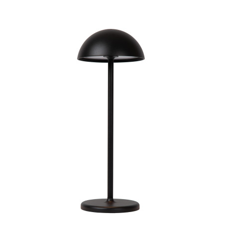 Lucide JOY - Lampe de table Rechargeable Intérieur/Extérieur - Batterie/Piles - Ø 12 cm - LED Dim. - 1x1,5W 3000K - IP54 - Noir