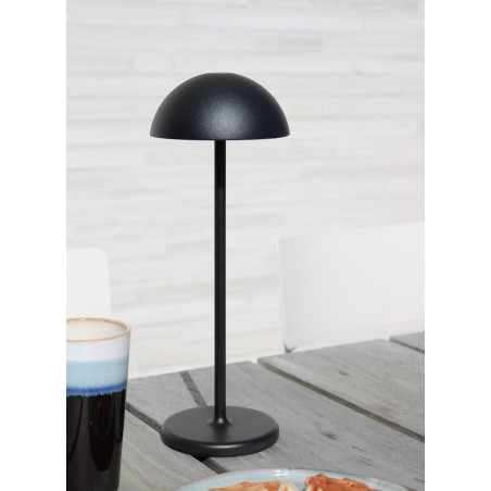 Lucide JOY - Lampe de table Rechargeable Intérieur/Extérieur - Batterie/Piles - Ø 12 cm - LED Dim. - 1x1,5W 3000K - IP54 - Noir