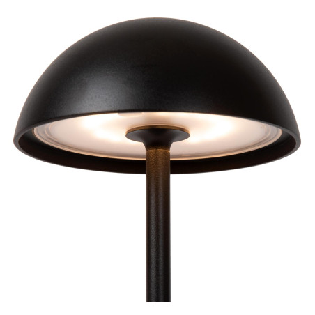 Lucide JOY - Lampe de table Rechargeable Intérieur/Extérieur - Batterie/Piles - Ø 12 cm - LED Dim. - 1x1,5W 3000K - IP54 - Noir
