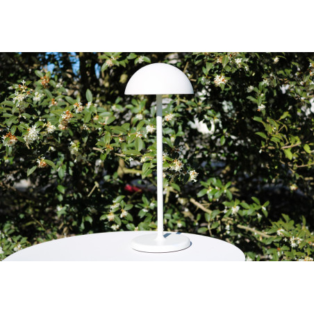 Lucide JOY - Lampe de table Rechargeable Intérieur/Extérieur - Batterie/Piles - Ø 12 cm - LED Dim. - 1x1,5W 3000K - IP54 - Blanc