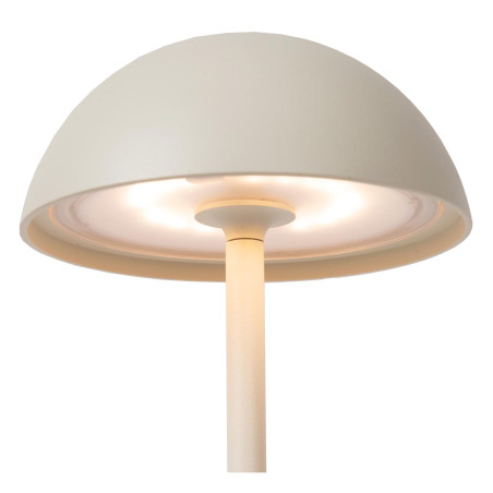 Lucide JOY - Lampe de table Rechargeable Intérieur/Extérieur - Batterie/Piles - Ø 12 cm - LED Dim. - 1x1,5W 3000K - IP54 - Blanc