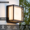Lucide SINGA LED - Applique murale Intérieur/Extérieur - LED - 1x10W 3000K - IP54 - Noir