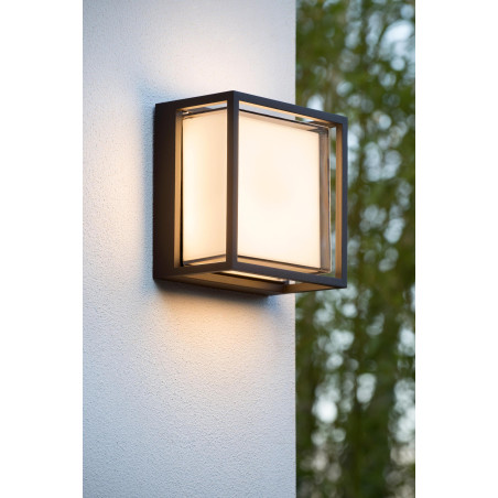 Lucide SINGA LED - Applique murale Intérieur/Extérieur - LED - 1x10W 3000K - IP54 - Noir