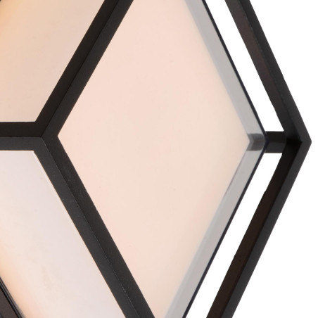 Lucide SINGA LED - Applique murale Intérieur/Extérieur - LED - 1x10W 3000K - IP54 - Noir