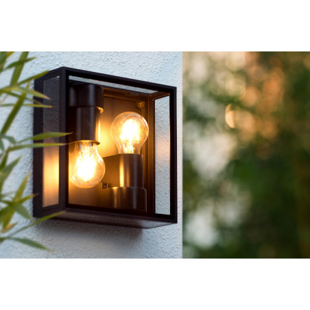 Lucide DUKAN - Plafonnier Intérieur/Extérieur - 2xE27 - IP65 - Noir