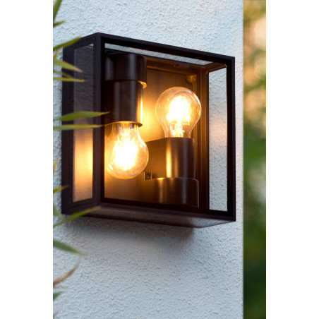 Lucide DUKAN - Plafonnier Intérieur/Extérieur - 2xE27 - IP65 - Noir