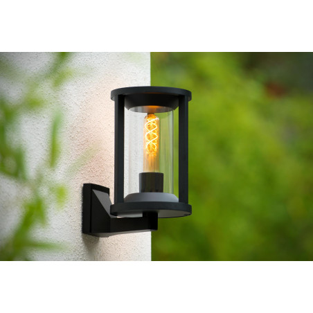 Lucide CADIX - Applique murale Intérieur/Extérieur - 1xE27 - IP65 - Noir