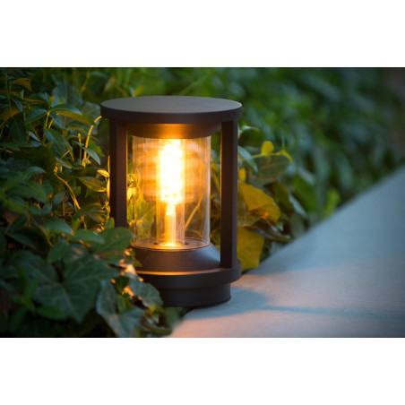 Lucide CADIX - Borne extérieur - Ø 16 cm - 1xE27 - IP65 - Noir - H 22 cm