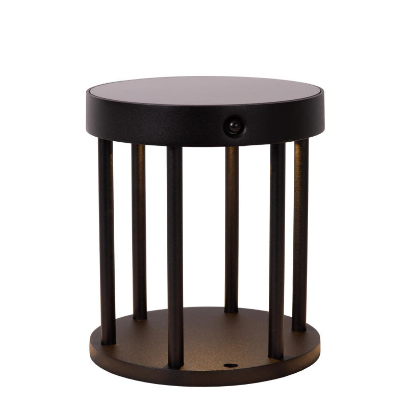 Lucide JACKSON - Borne extérieur- Énergie Solaire - Ø 16 cm - LED Dim. - 1x2W 3000K - IP54- Détecteur De Mouvement & Jour/Nuit
