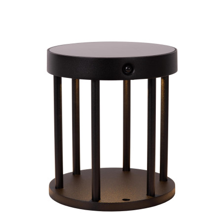 Lucide JACKSON - Borne extérieur- Énergie Solaire - Ø 16 cm - LED Dim. - 1x2W 3000K - IP54- Détecteur De Mouvement & Jour/Nuit