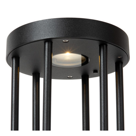 Lucide JACKSON - Borne extérieur- Énergie Solaire - Ø 16 cm - LED Dim. - 1x2W 3000K - IP54- Détecteur De Mouvement & Jour/Nuit