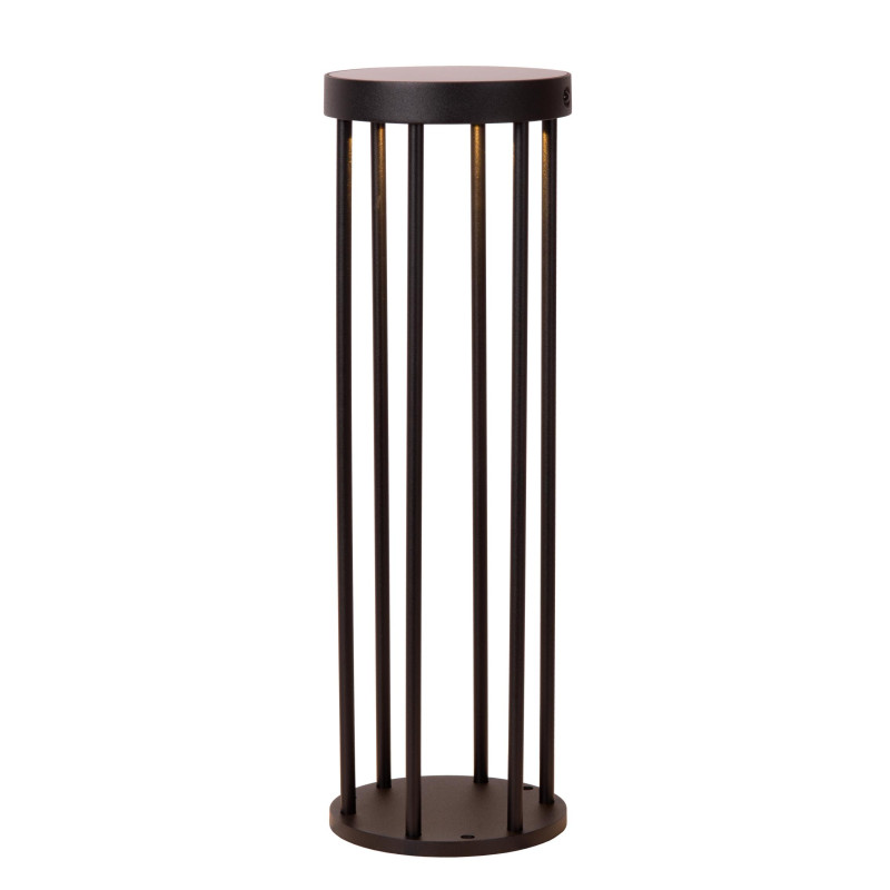Lucide JACKSON - Borne extérieur- Énergie Solaire - Ø 16 cm - LED Dim. - 1x2W 3000K - IP65- Détecteur De Mouvement & Jour/Nuit
