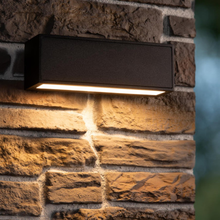 Lucide SUTTON - Applique murale- Énergie Solaire - LED - 1x1,5W 2700K/3000K - IP54 - Détecteur Jour/Nuit - Noir
