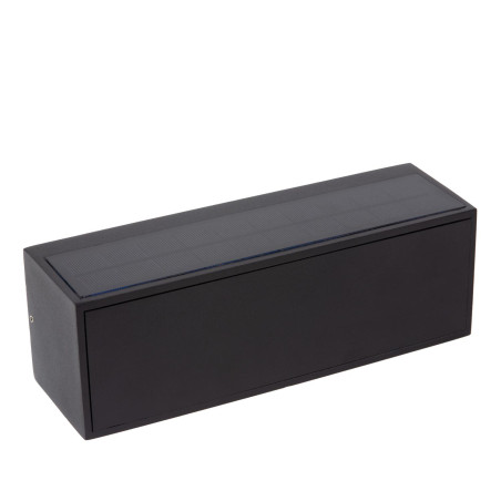 Lucide SUTTON - Applique murale- Énergie Solaire - LED - 1x1,5W 2700K/3000K - IP54 - Détecteur Jour/Nuit - Noir