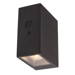 Lucide BOLTON - Applique murale- Énergie Solaire - LED Dim. - 1x1W 3000K - IP54- Détecteur De Mouvement & Jour/Nuit - Noir