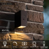 Lucide BOLTON - Applique murale- Énergie Solaire - LED Dim. - 1x1W 3000K - IP54- Détecteur De Mouvement & Jour/Nuit - Noir