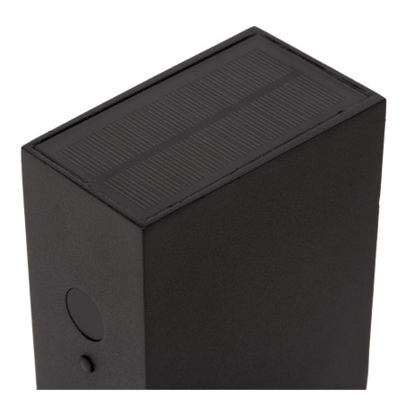 Lucide BOLTON - Applique murale- Énergie Solaire - LED Dim. - 1x1W 3000K - IP54- Détecteur De Mouvement & Jour/Nuit - Noir