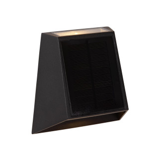 Lucide LUTON - Applique murale- Énergie Solaire - LED Dim. - 1x2W 2700K/3000K - IP54- Détecteur De Mouvement & Jour/Nuit - Noir