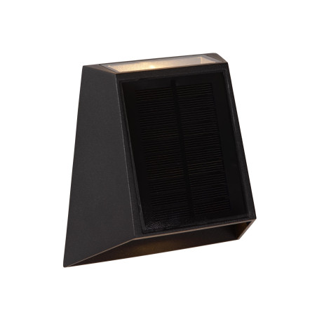 Lucide LUTON - Applique murale- Énergie Solaire - LED Dim. - 1x2W 2700K/3000K - IP54- Détecteur De Mouvement & Jour/Nuit - Noir