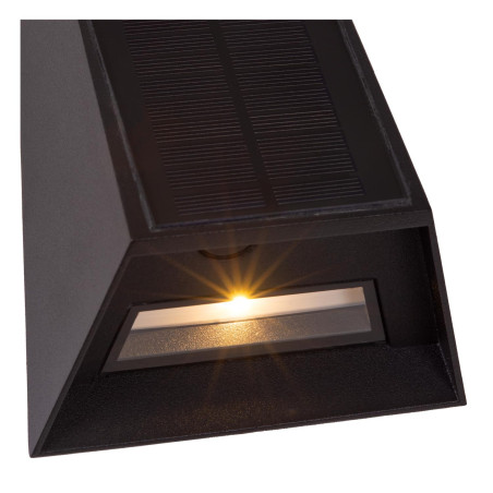 Lucide LUTON - Applique murale- Énergie Solaire - LED Dim. - 1x2W 2700K/3000K - IP54- Détecteur De Mouvement & Jour/Nuit - Noir