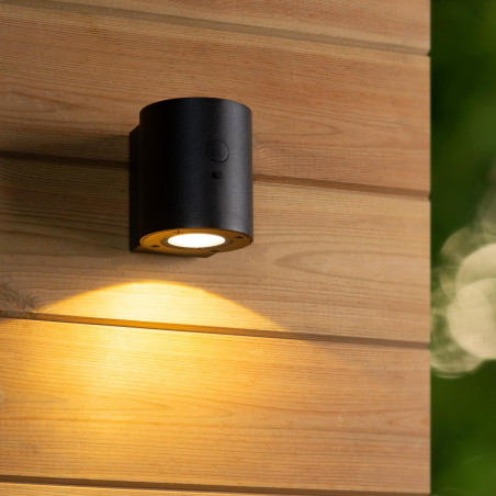 Lucide PERTH - Applique murale- Énergie Solaire - Ø 9 cm - LED Dim. - 1x1W 2700K/3000K - IP65- Détecteur De Mouvement &