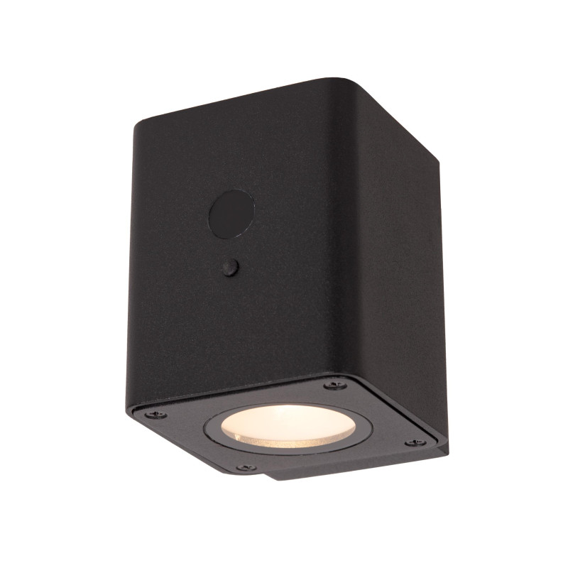 Lucide RAMIN - Applique murale- Énergie Solaire - LED Dim. - 1x1W 2700K/3000K - IP54- Détecteur De Mouvement & Jour/Nuit - Noir