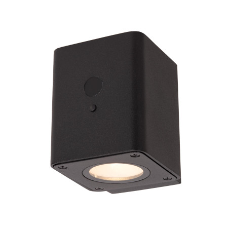 Lucide RAMIN - Applique murale- Énergie Solaire - LED Dim. - 1x1W 2700K/3000K - IP54- Détecteur De Mouvement & Jour/Nuit - Noir