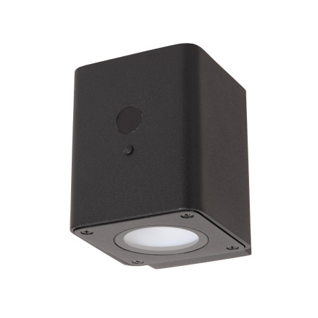 Lucide RAMIN - Applique murale- Énergie Solaire - LED Dim. - 1x1W 2700K/3000K - IP54- Détecteur De Mouvement & Jour/Nuit - Noir