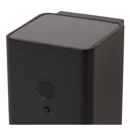 Lucide RAMIN - Applique murale- Énergie Solaire - LED Dim. - 1x1W 2700K/3000K - IP54- Détecteur De Mouvement & Jour/Nuit - Noir